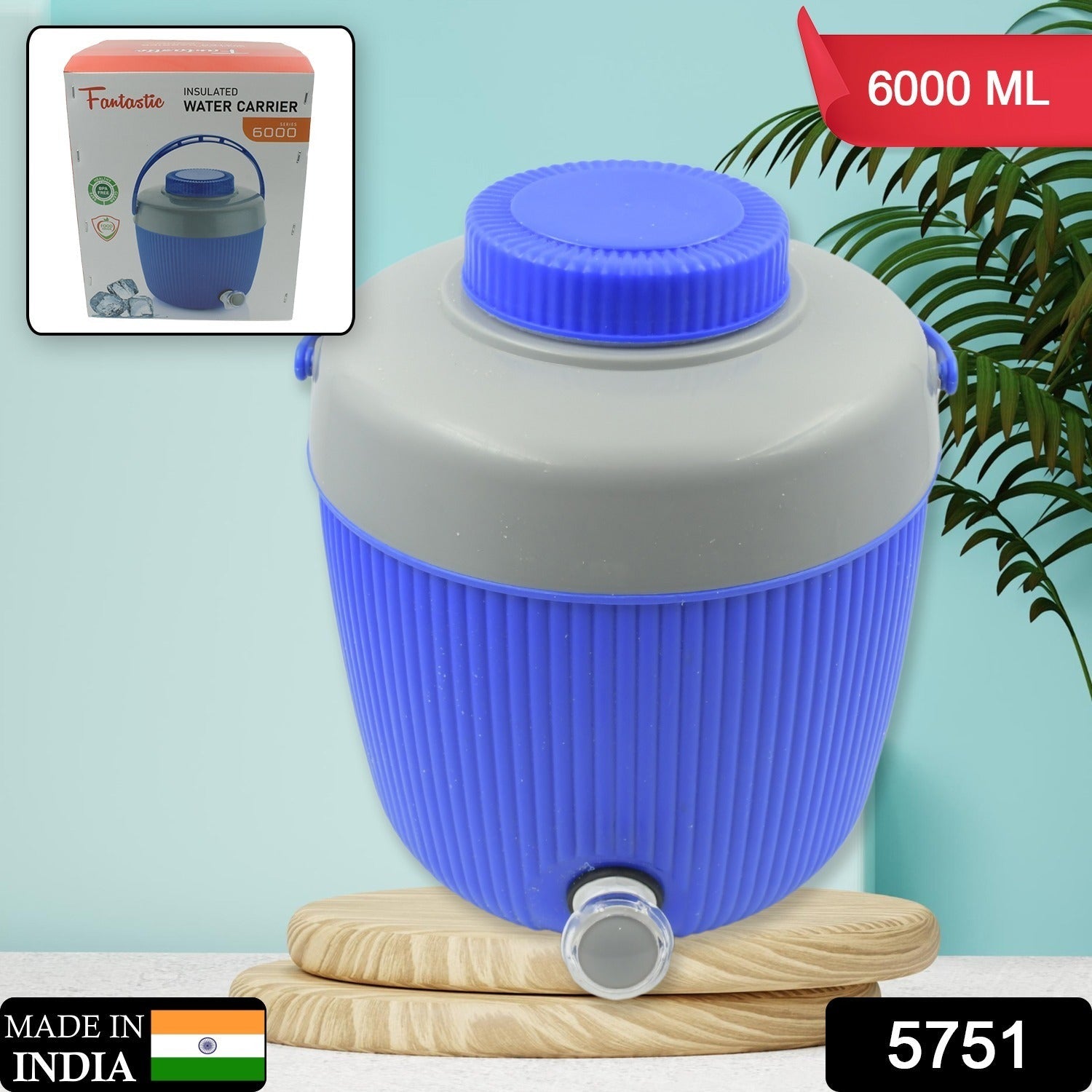 Insulated Water Jug, Insulated Plastic Water Jug with a Sturdy Handle, Water Jug Camper with Tap Plastic Insulated Water Storage Cool Water Storage for Home & Travelling (6000 ML) Insulated Water Jug, Insulated Plastic Water Jug with a Sturdy Handle, Water Jug Camper with Tap Plastic Insulated Water Storage Cool Water Storage for Home & Travelling (6000 ML)